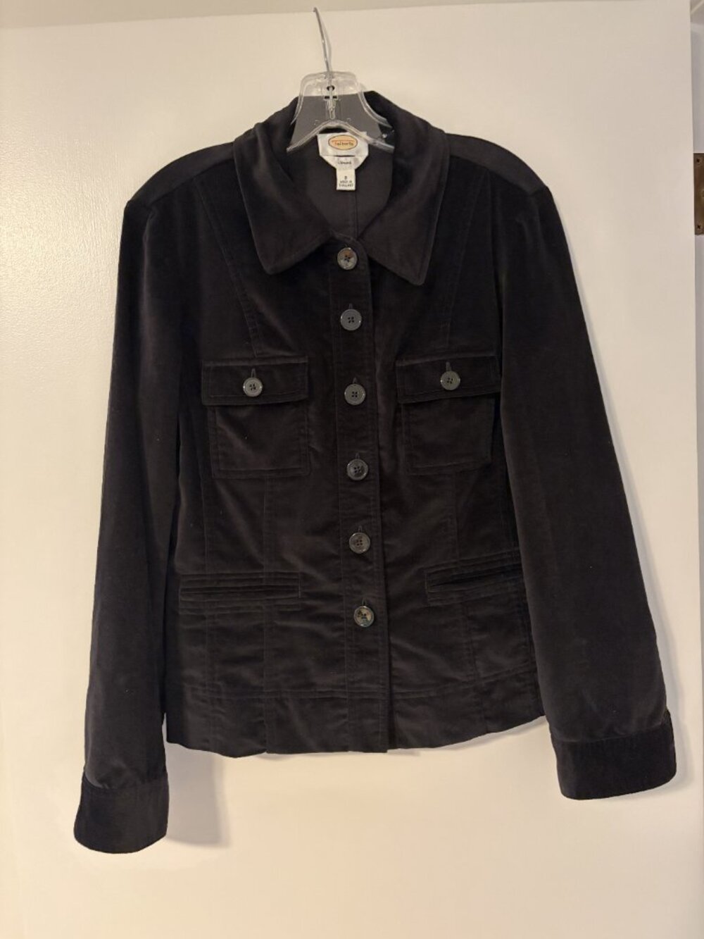 Talbots Black Velvet Jeans Jacket